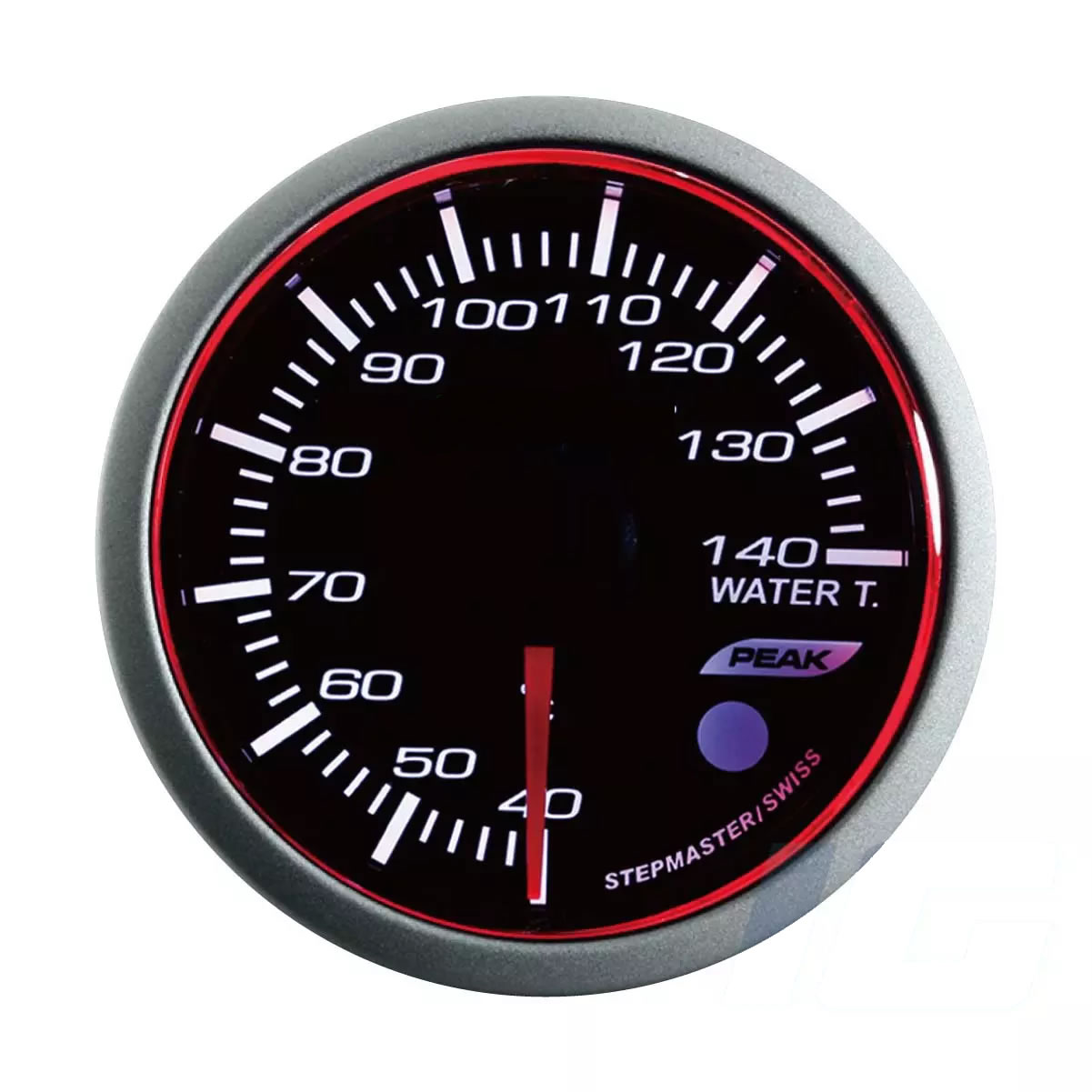 60mm White and Blue and Amber LED Performance Car Gauges - Water Temp Gauge With Sensor and Warning and Peak For Your Sport Racing Car